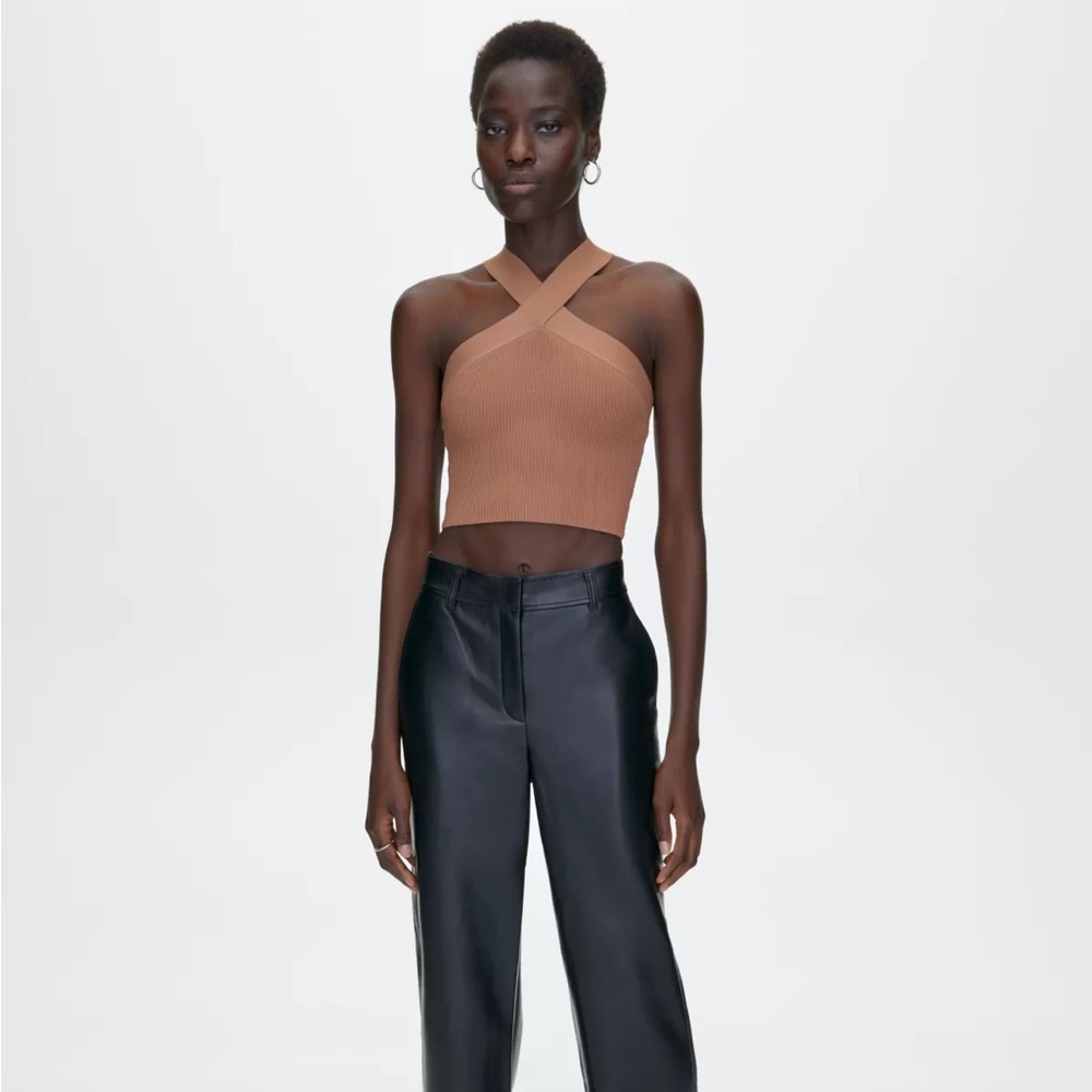 Aritzia Babaton Sculpt Knit Criss Cross Cropped Tank - NWOT